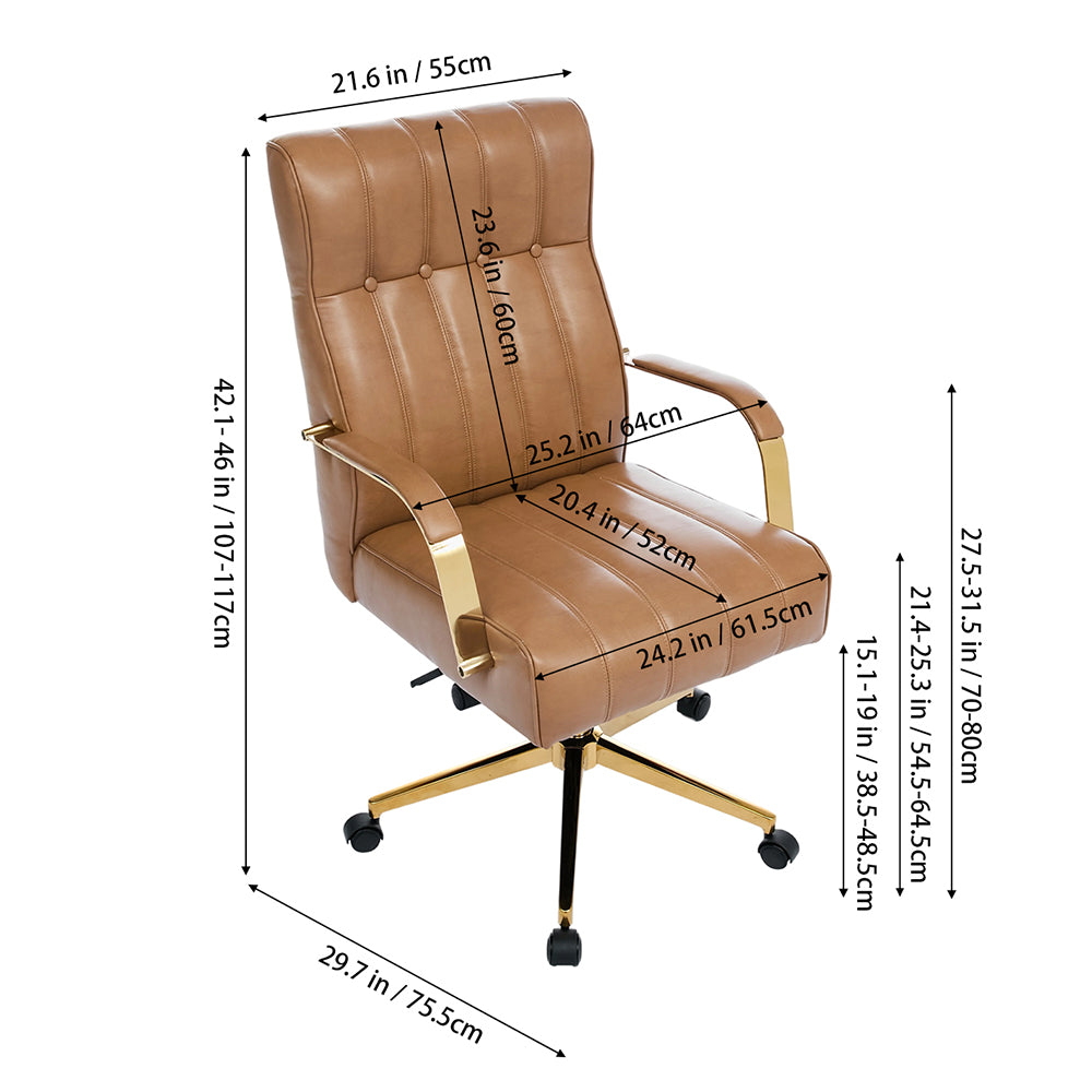 PU Leather Office Chair with Castors