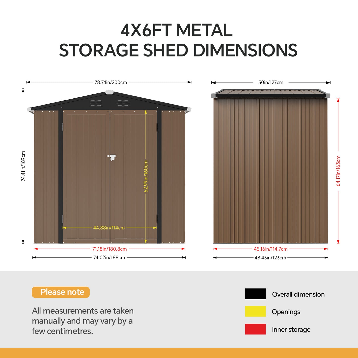 6 x 4 ft Apex Roof Garden Tool Shed With Lockable Doors