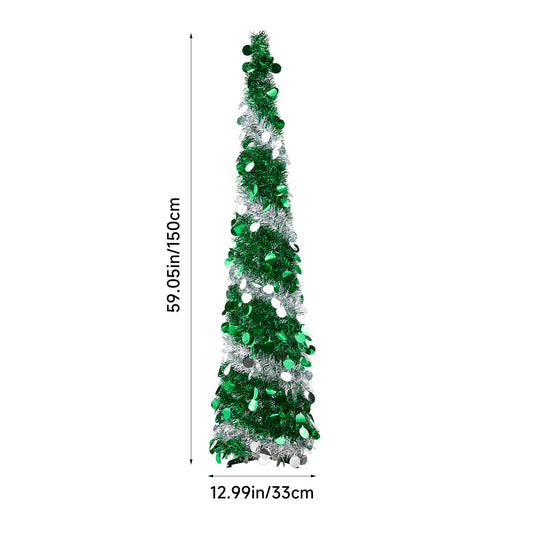 5ft Decorative Pop-up Artificial Tinsel Christmas Trees