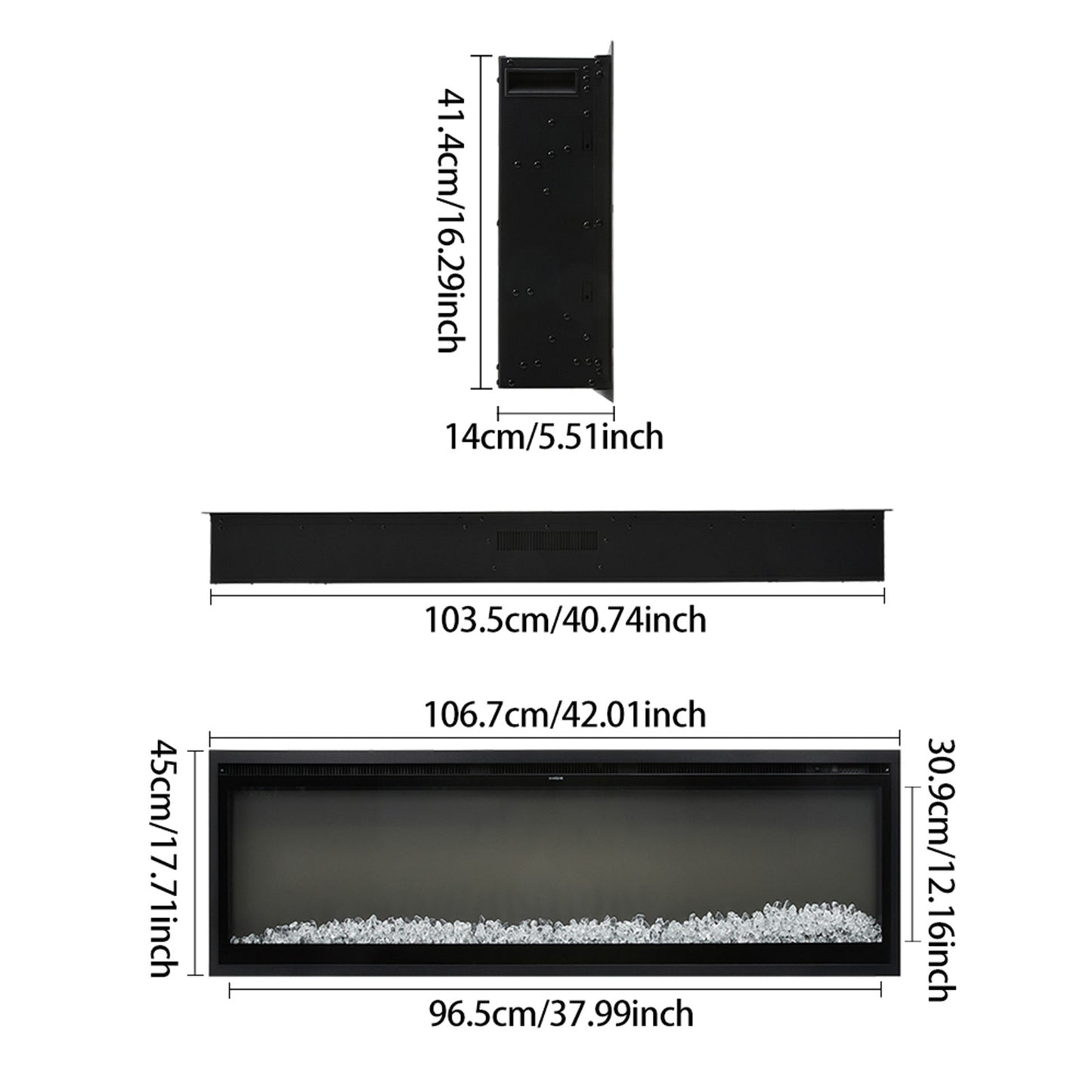 42 Inch Electrical Fireplace with Remote