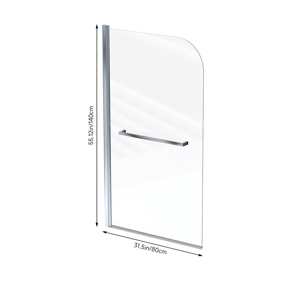 180 Degree Rotation Over Bath Shower Screen With Handle