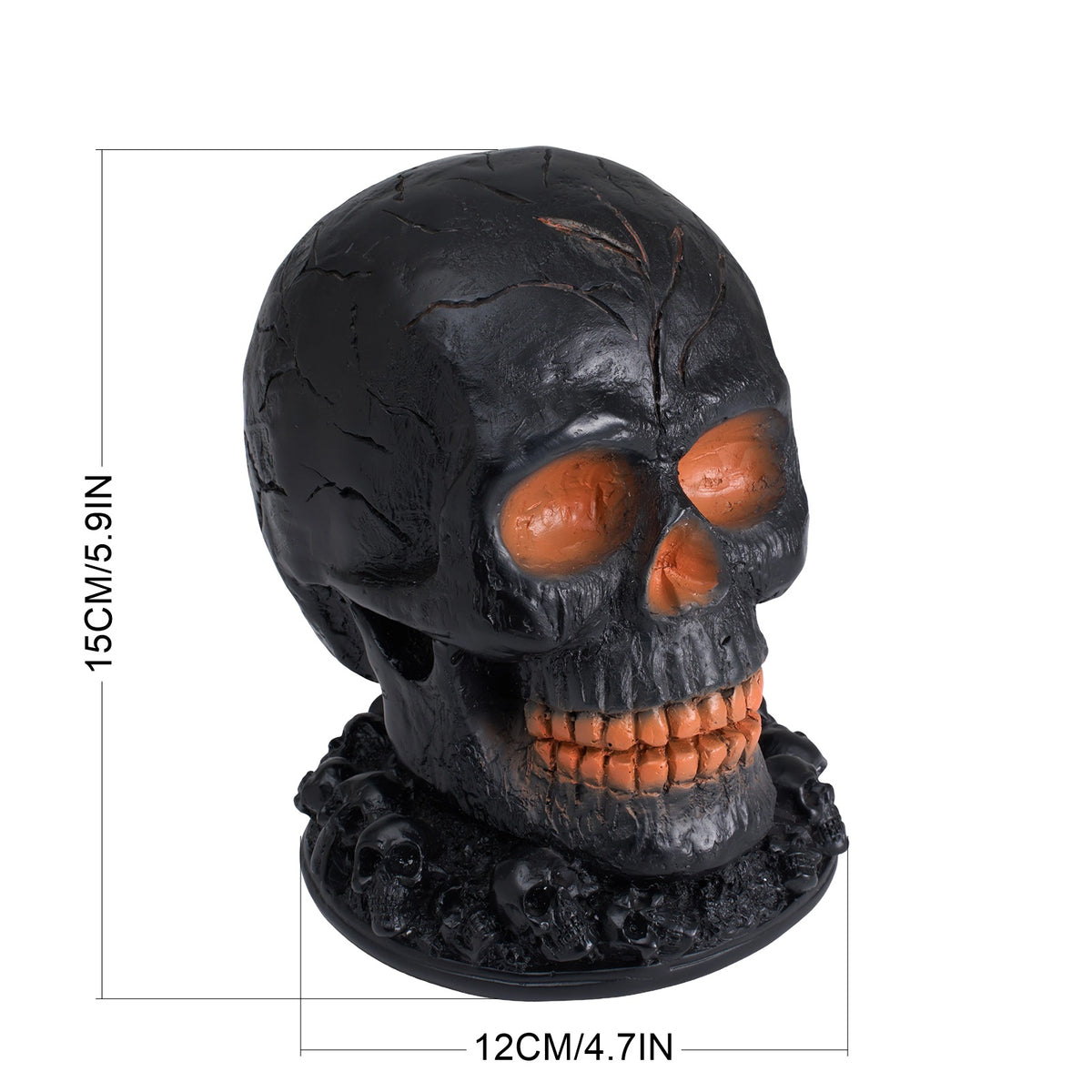 Battery-Operated Halloween Lava Skull Flame Light