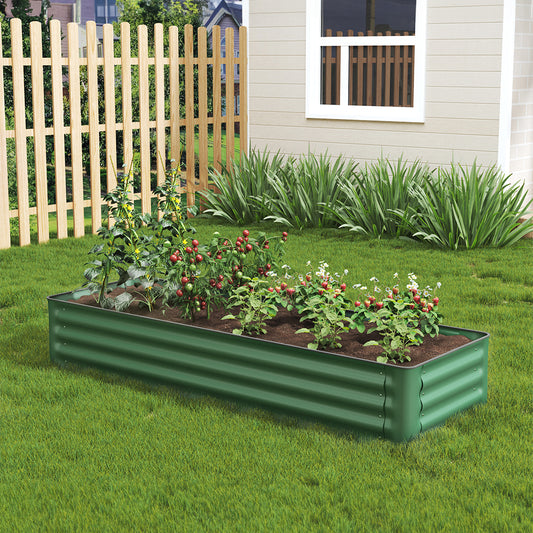 Green Galvanized Steel Raised Garden Bed