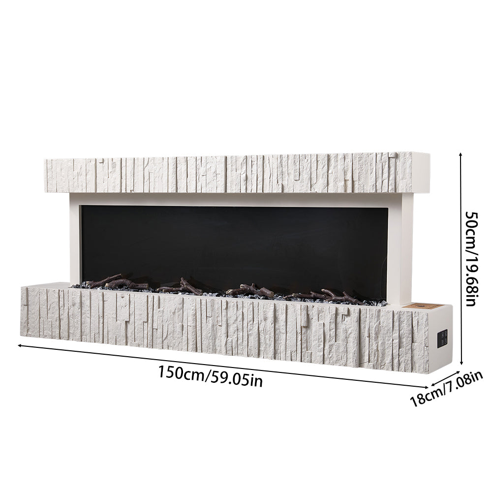 Wall Mounted Electric Fireplace with Remote Control