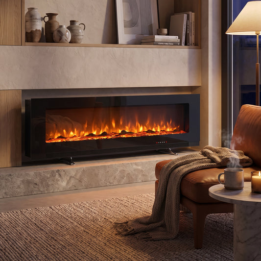 Wall Mounted Electric Fireplace with Remote Control