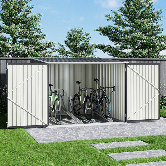 195CM Wide Steel Garden Shed For 4 Bicycles