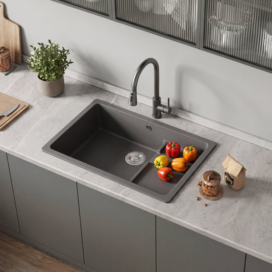 Modern Quartz Resin Composite Kitchen Sink with Waste Kit
