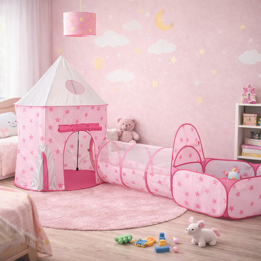 Kids Pop-up Play Tent, Tunnel and Ball Pit Set