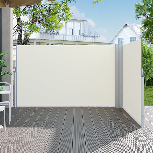 White Retractable Double Side Awning