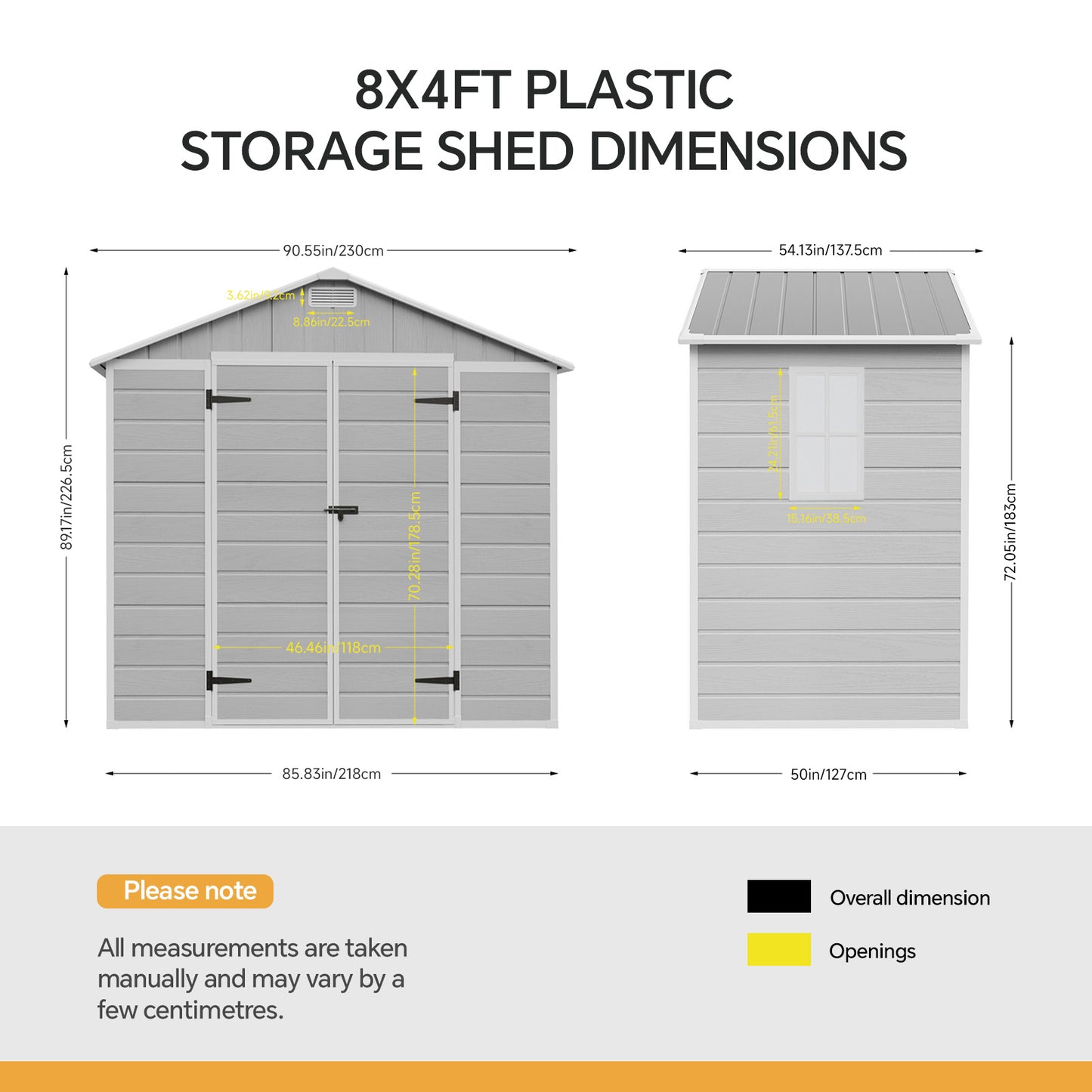 8x4 FT Large Garden Storage Shed