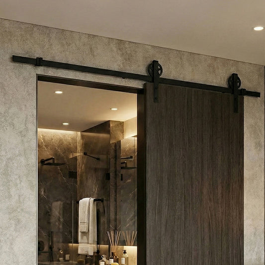 200cm Black Sliding Barn Door Hardware Kit