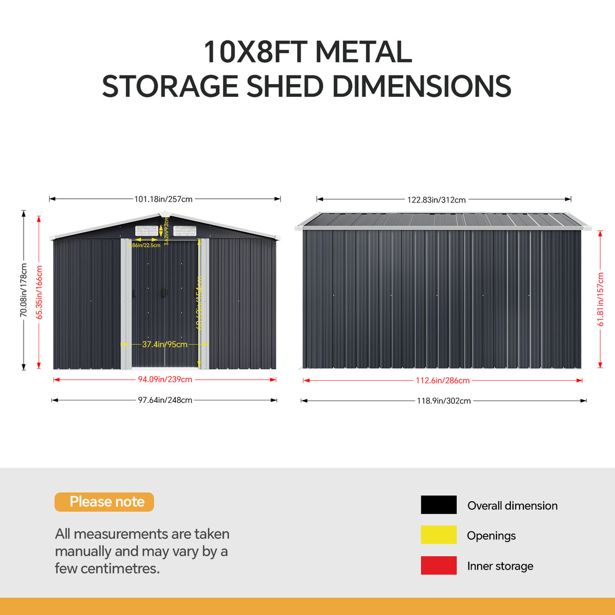 Steel Garden Storage Shed with Apex Roof