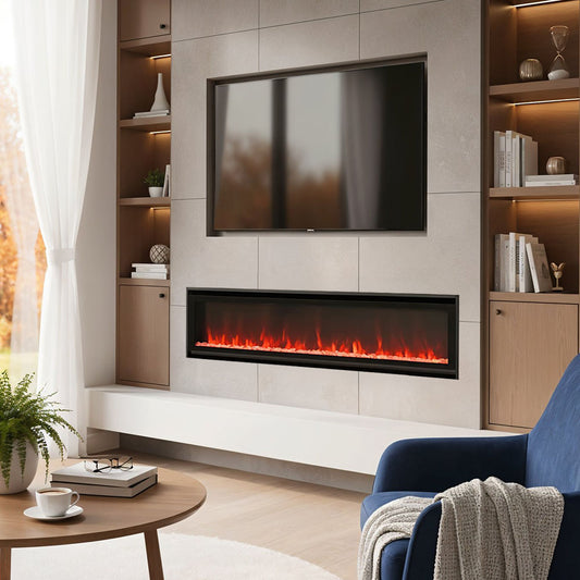 40/50/60-inch Wall Mounted Electric Fireplace with Remote Control