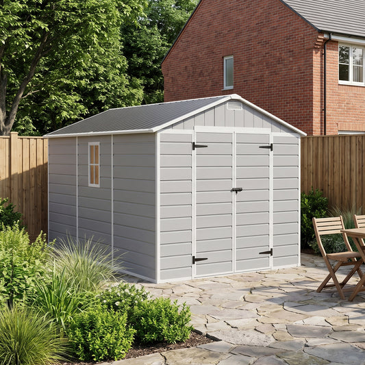 8X12FT Outdoor Aluminum & PP Storage Shed