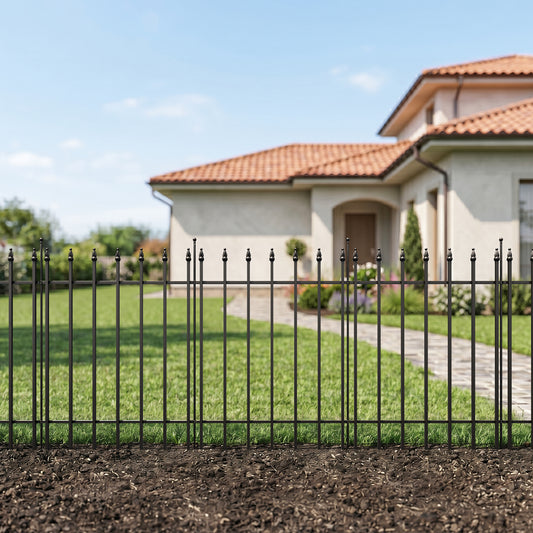 5-Panel Decorative Metal Garden Fence Set