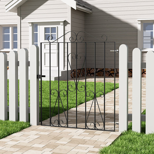 Black Metal Garden Gate Fence Gate