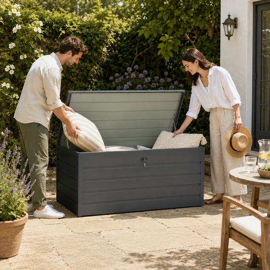 600L Metal Lockable Waterproof Garden Storage Box