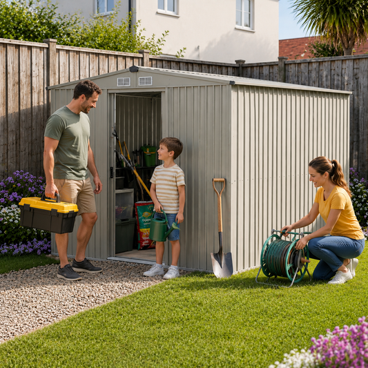 12x10FT Outdoor Metal Garden Storage Shed