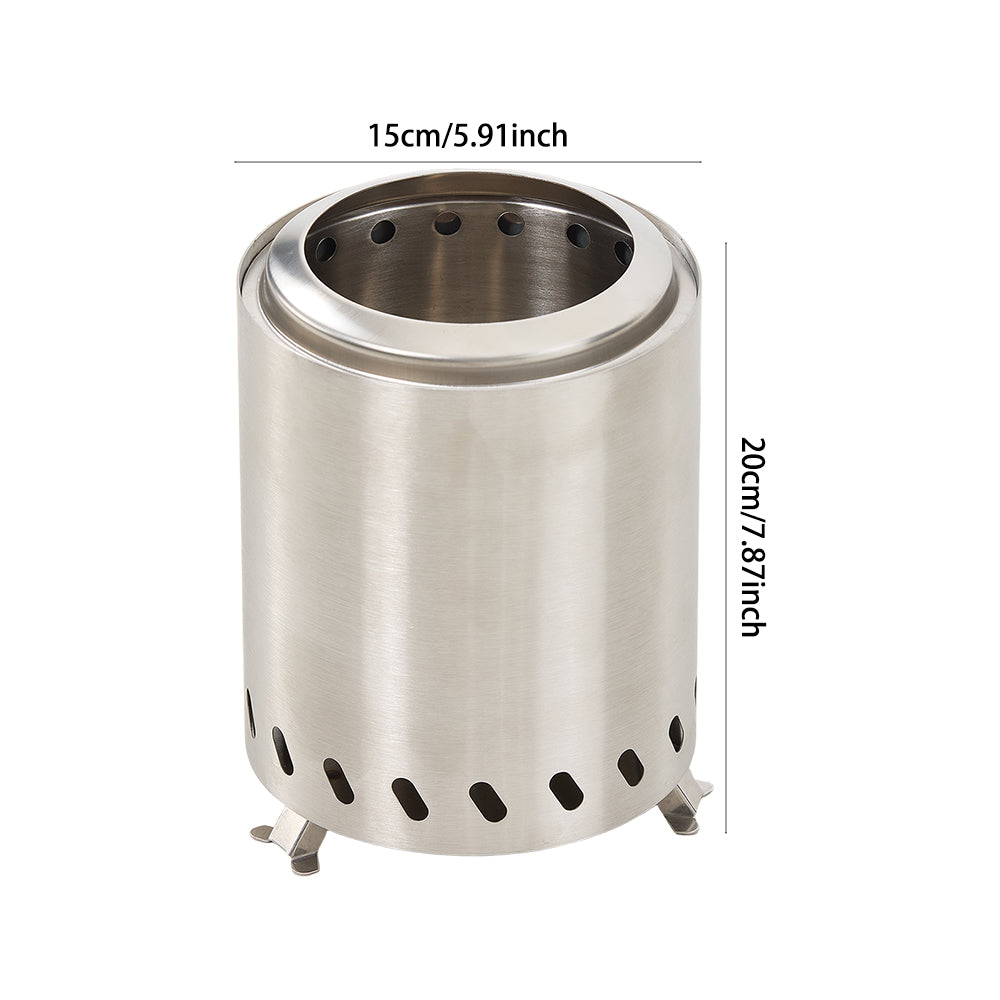 Silver Portable Tabletop Fire Pit with Ash Grate