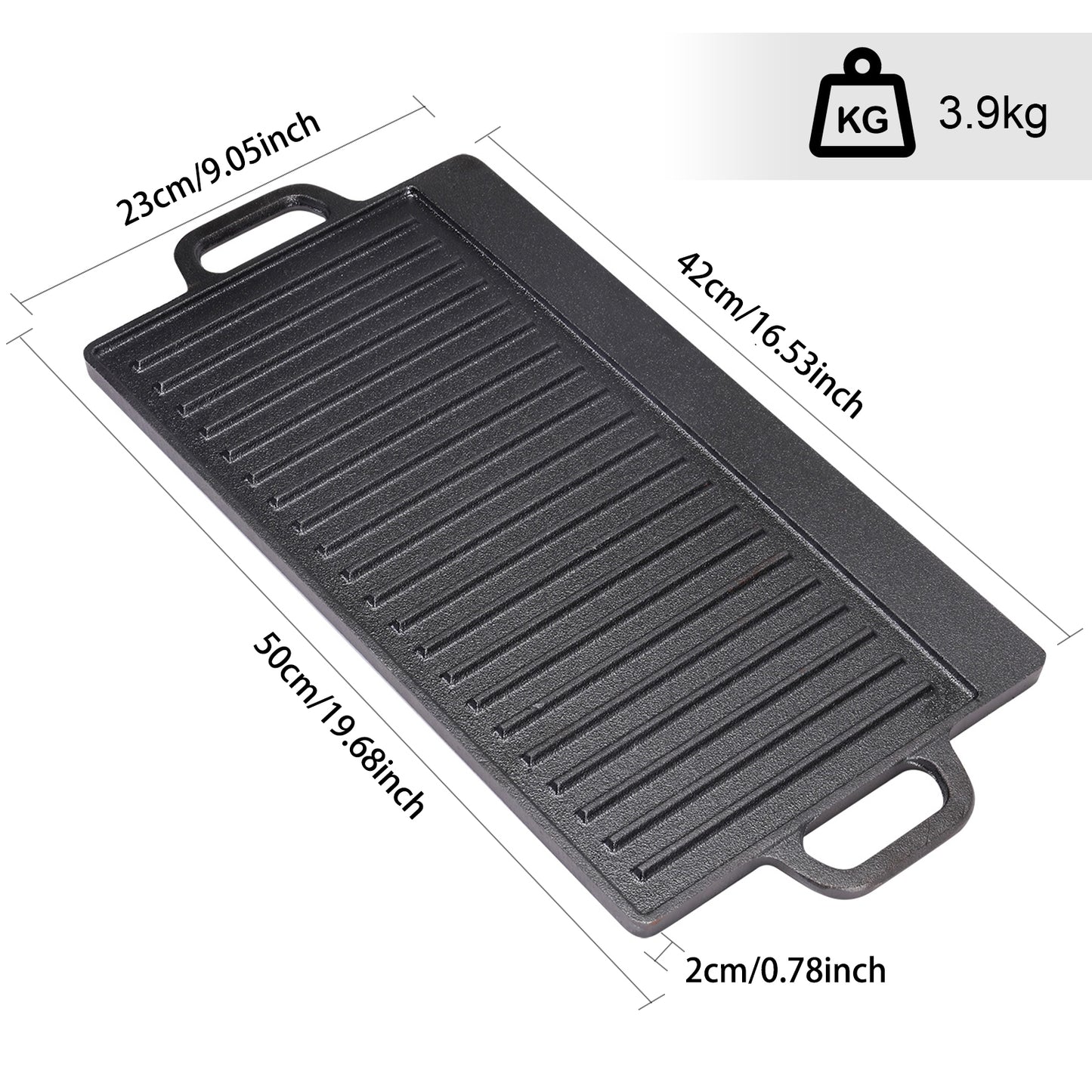 Cast-Iron Reversible Griddle Pan