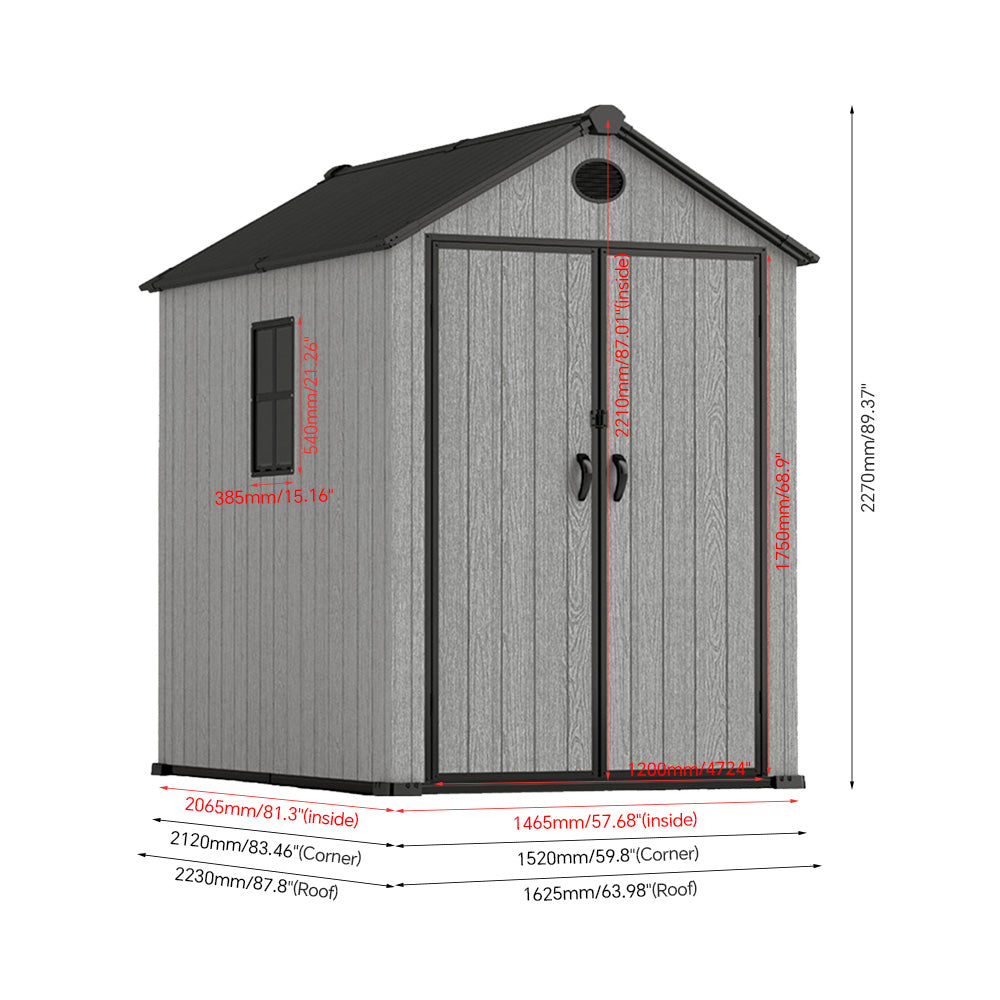 Plastic Garden Storage Shed with Apex Roof