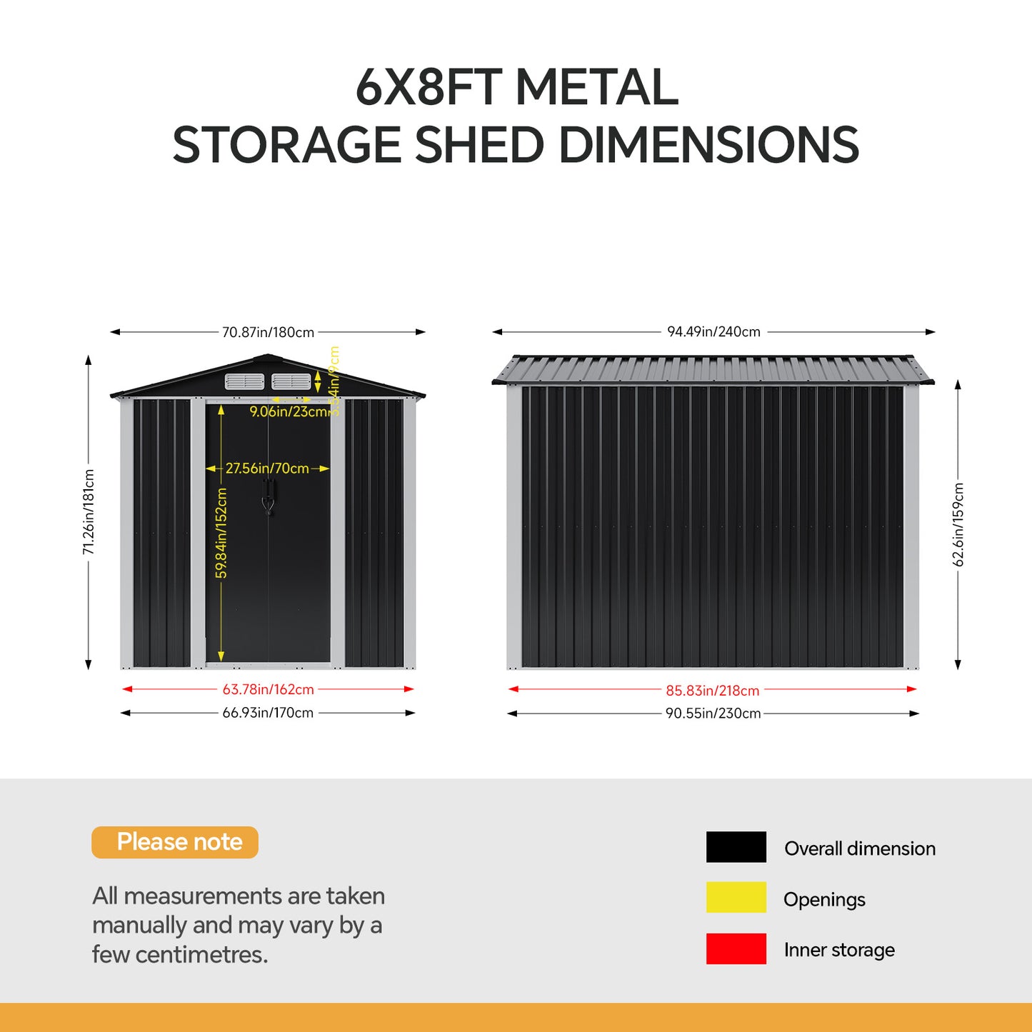 Metal Garden Storage Shed with Lockable Door