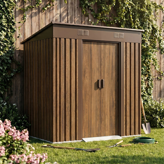 4 x 6FT Metal Pent Roof Garden Tool Shed