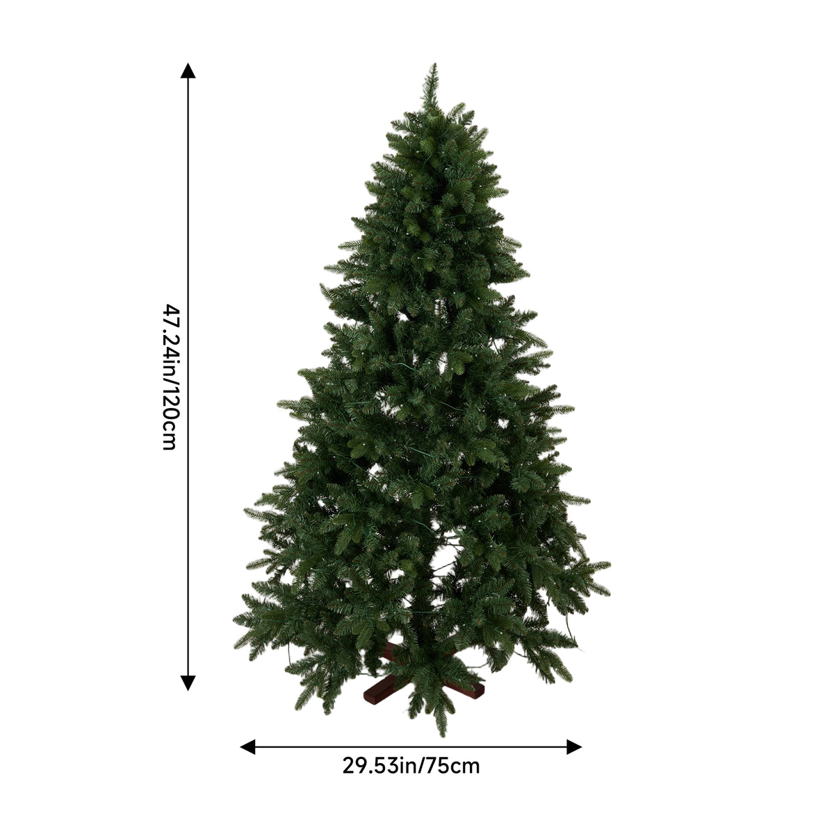 4FT/1.2M Artificial Christmas Tree with RGB Lights & Wood Stand