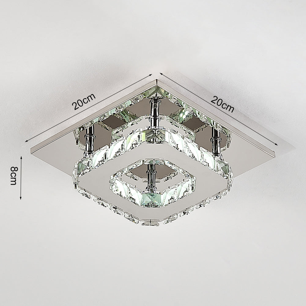 Modern Small Crystal LED Ceiling Light for Hallways and Corridor