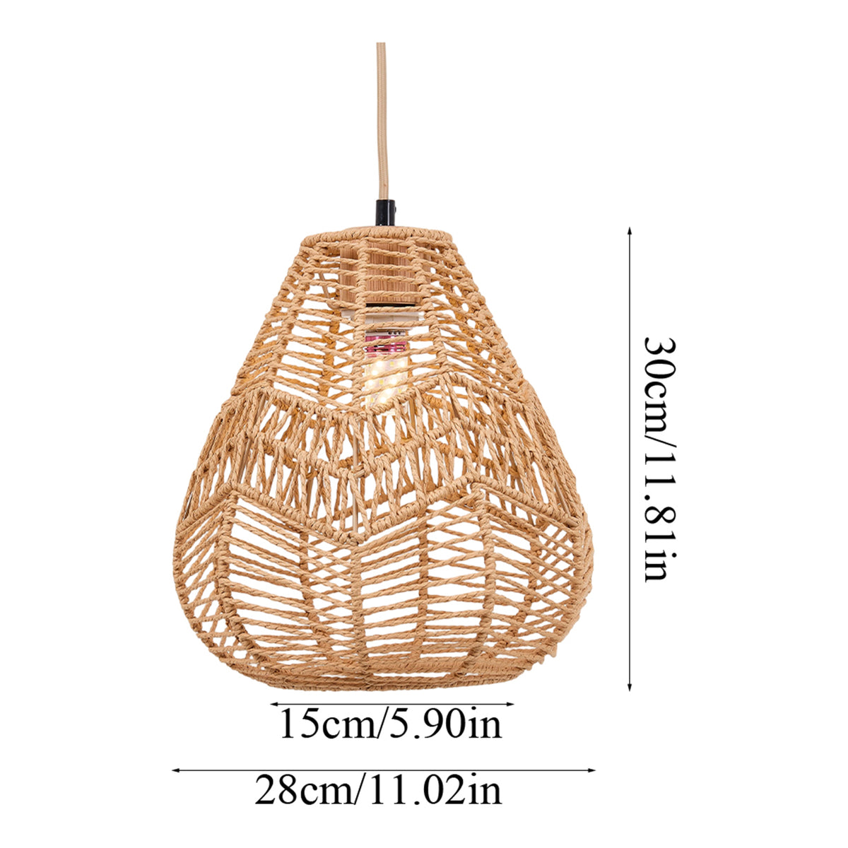 E27 Rattan-woven Ceiling Pendant Light