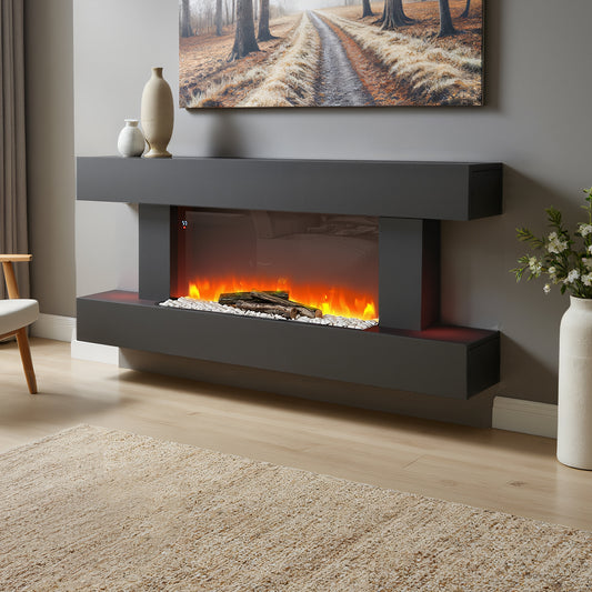 52 Inch Wall Mounted Electric Fire with Remote Control