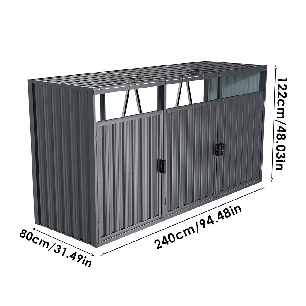 Outdoor Metal Garbage Can Garden Storage Shed