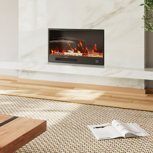 Recessed Electric Fireplace with Remote Control