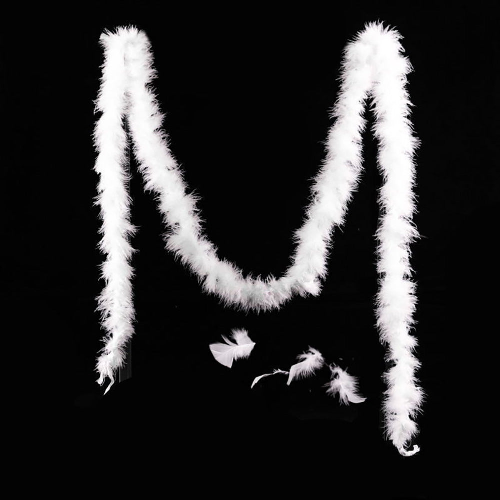 2M White Feather Boa for Party, Wedding, Christmas Tree Decoration