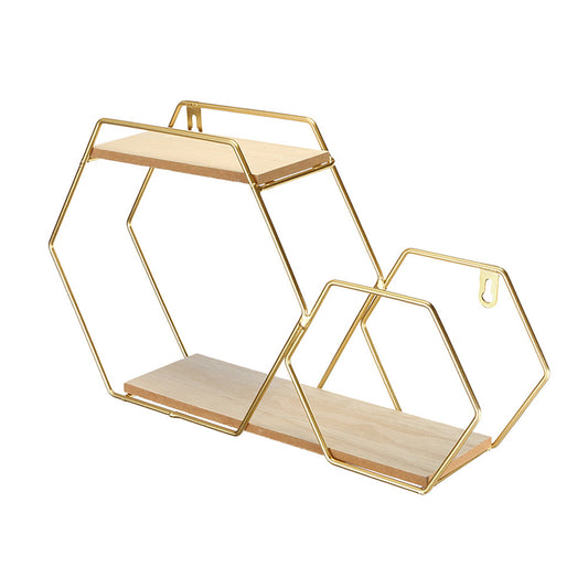Honeycomb Modern Hexagonal 2 Tier Wall Floating Shelf