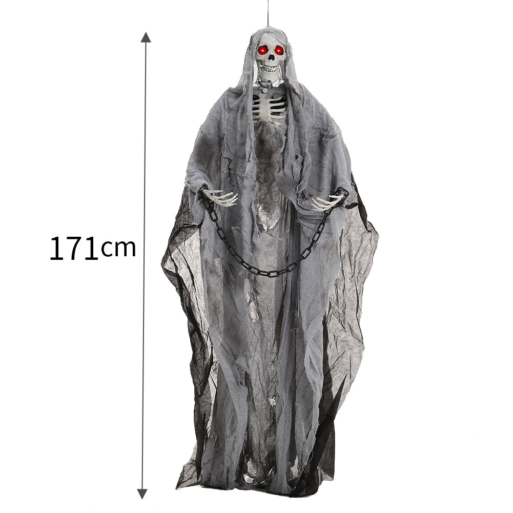 Halloween Hanging Skeleton Ghost with Motion Sensor