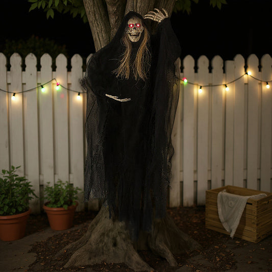 Halloween Hanging Skeleton Ghost with Sensor