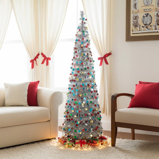 150cm Tinsel Multi Colour Christmas Tree