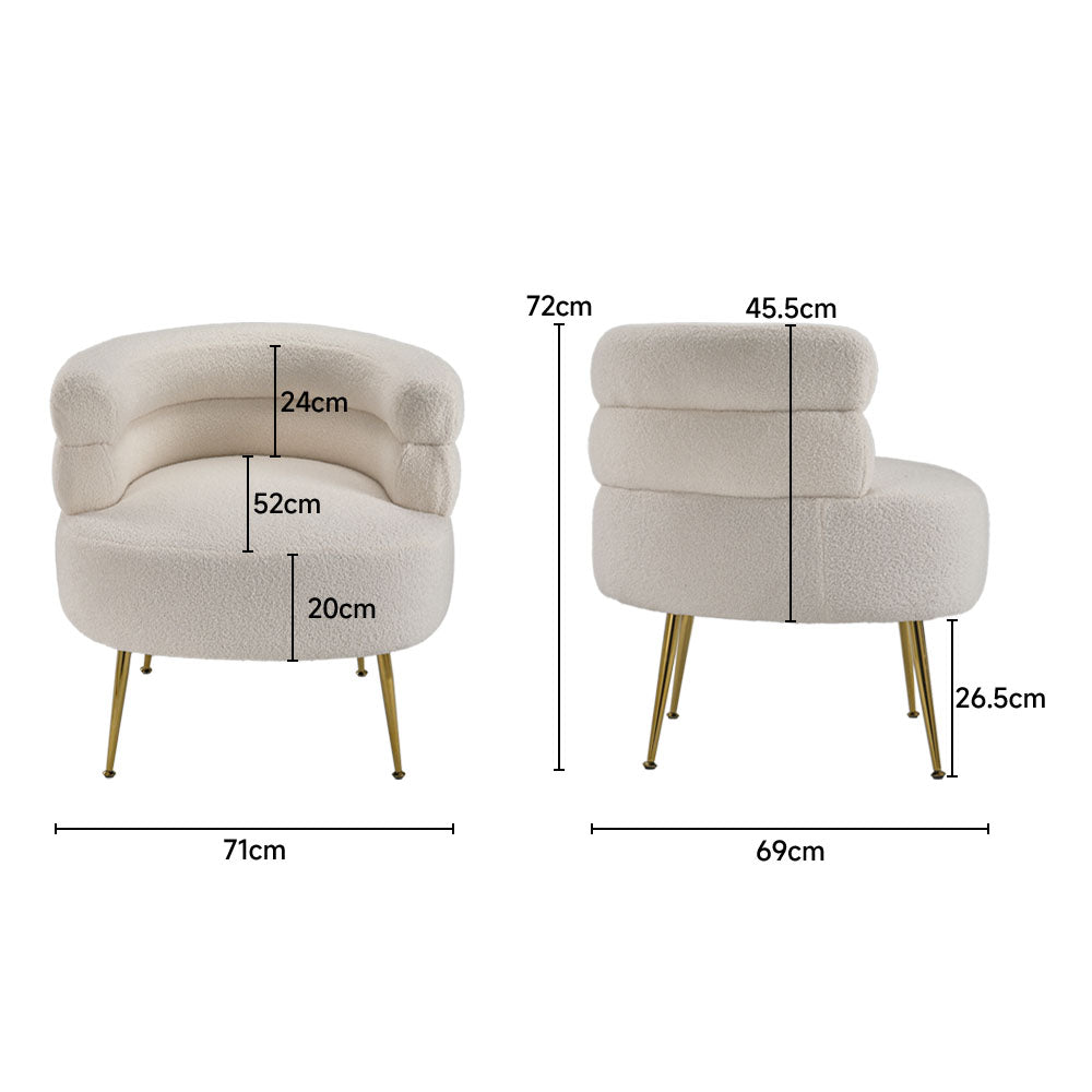 Curved Upholstered Single Sofa Accent Chair