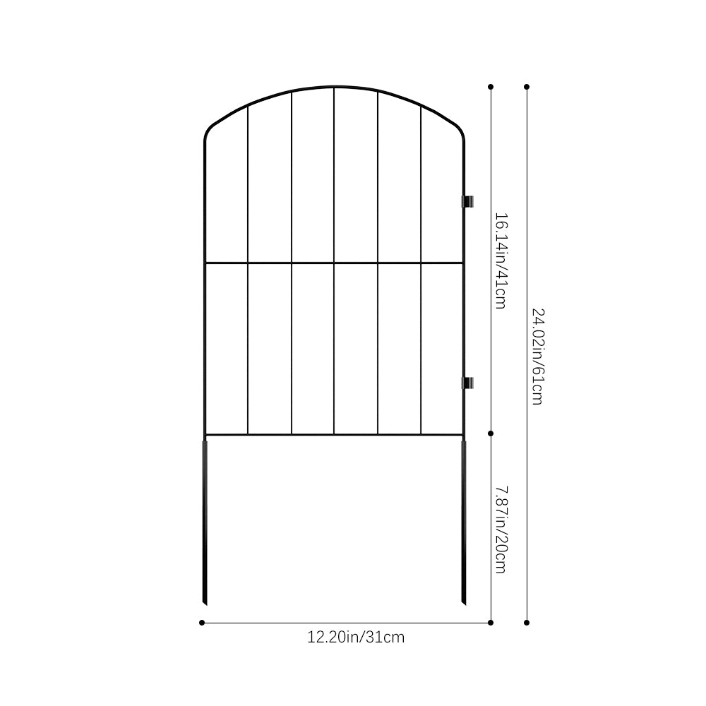 25 Panels 31x61cm Metal Garden Edging Fence Yard Borders Decor