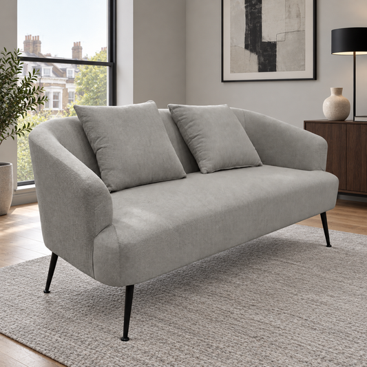 Modern Chenille 2-Seater Sofa with 2 Scatter Cushions