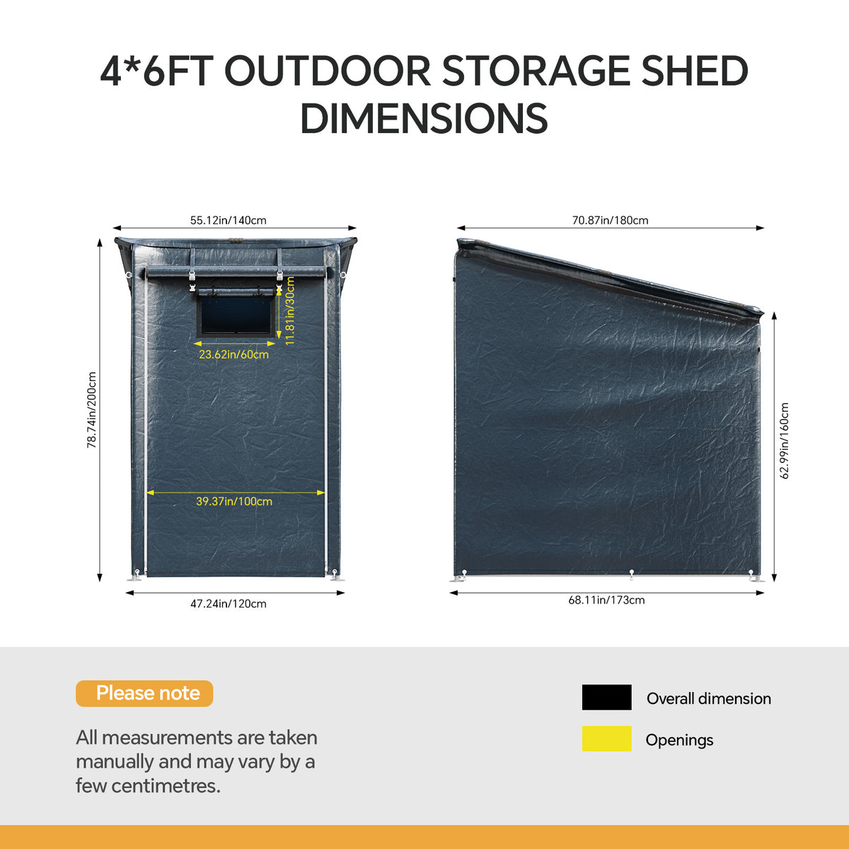 Garden Storage Shelter with Waterproof PE Cover & Roll-Up Zipped Door