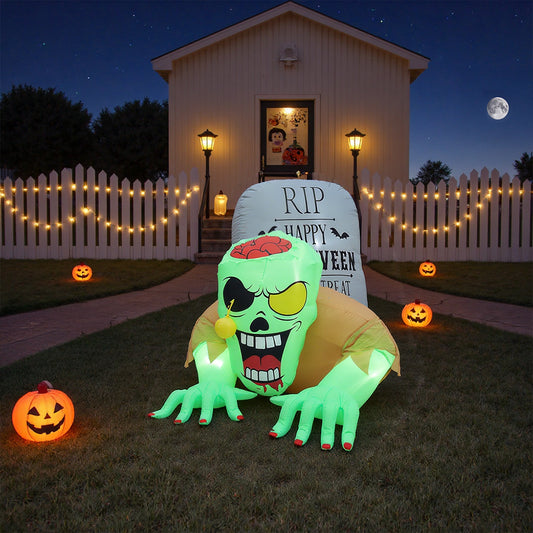 Zombie Tombstone Halloween Inflatable with Lights