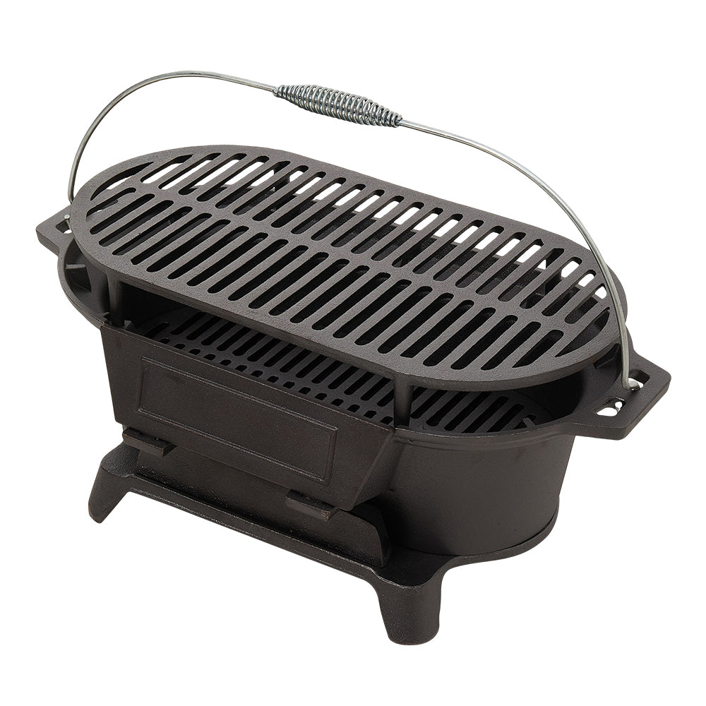 Cast Iron Charcoal Grill with Handle