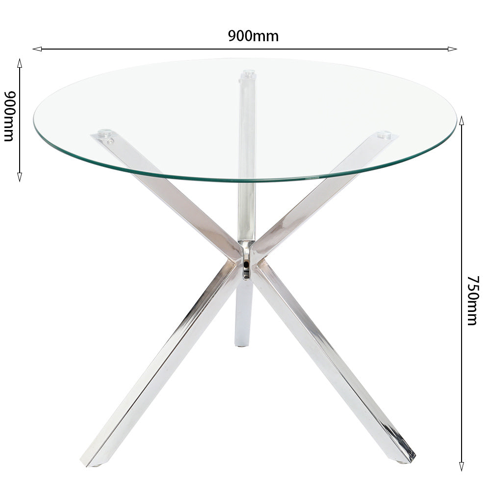 Dining Table Round Tempered Glass Coffee Table