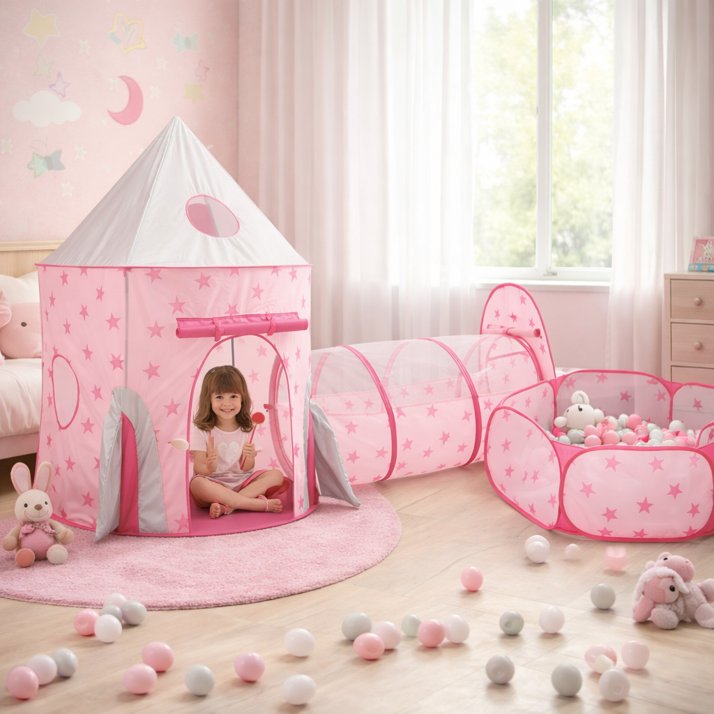 Kids Pop-up Play Tent, Tunnel and Ball Pit Set – Garden Sanctuary