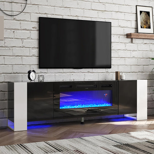 Recessed Electric Fireplace TV Stand with Remote Control