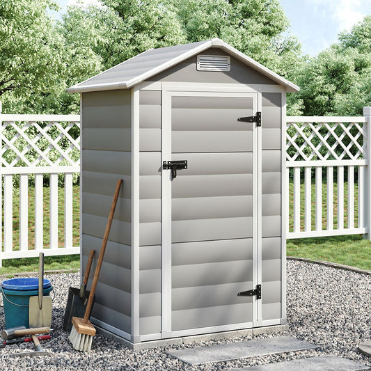 Plastic Garden Storage Shed with Apex Roof & Lockable Door
