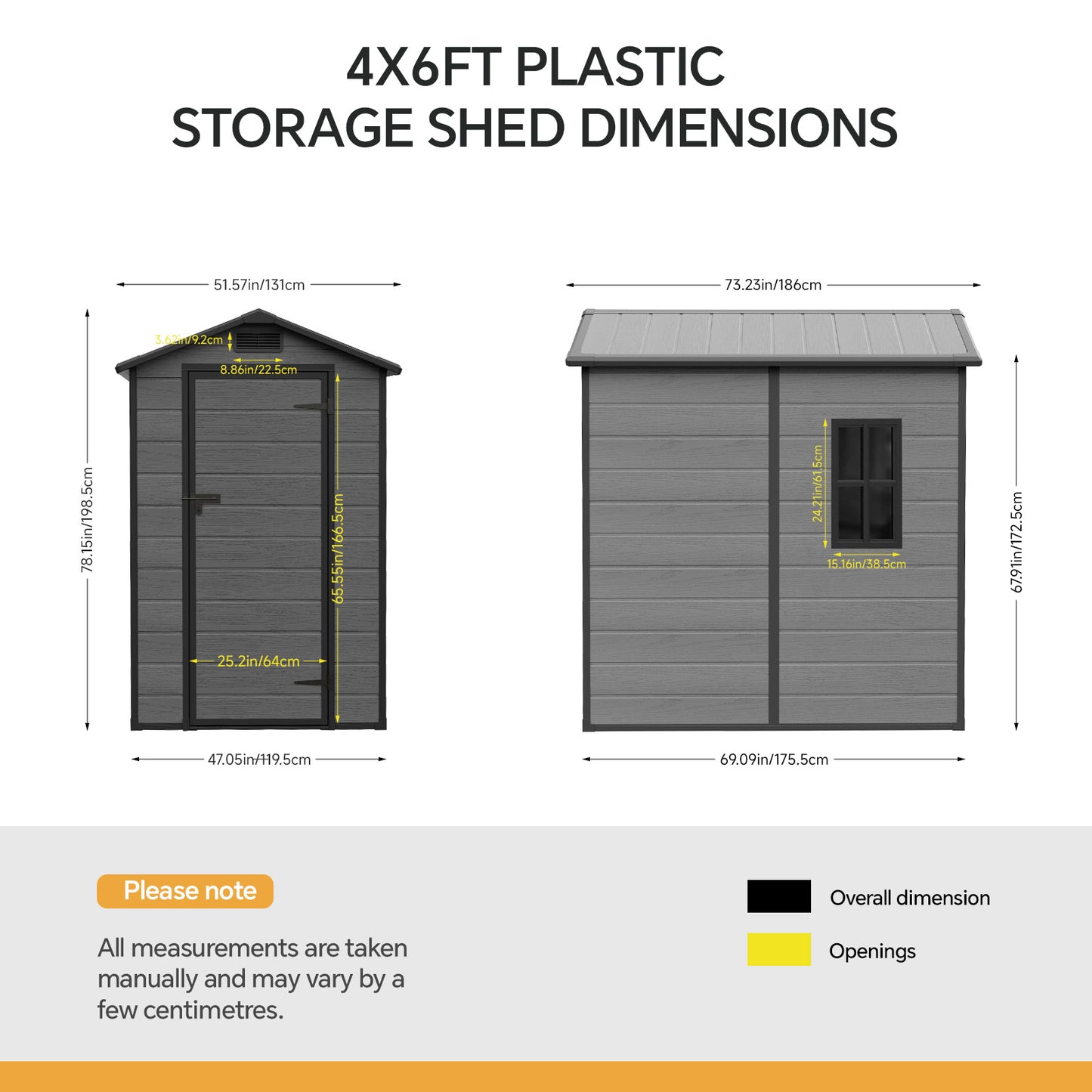 4x6 FT Outdoor Garden Plastic Storage Shed