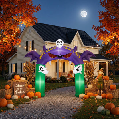 8.2FT Halloween Inflatable Devil Archway Decoration with Built-in Lights